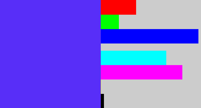 Hex color #582ef8 - purplish blue