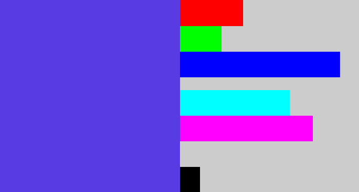 Hex color #583be2 - purpley blue
