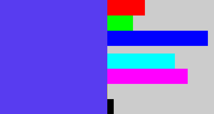 Hex color #583cf0 - purpleish blue