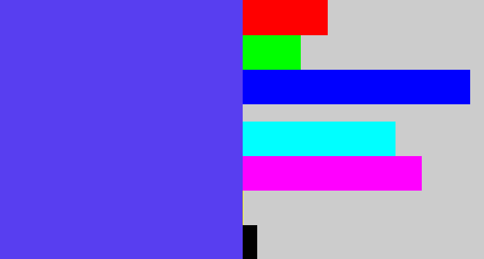 Hex color #583ef0 - purpleish blue