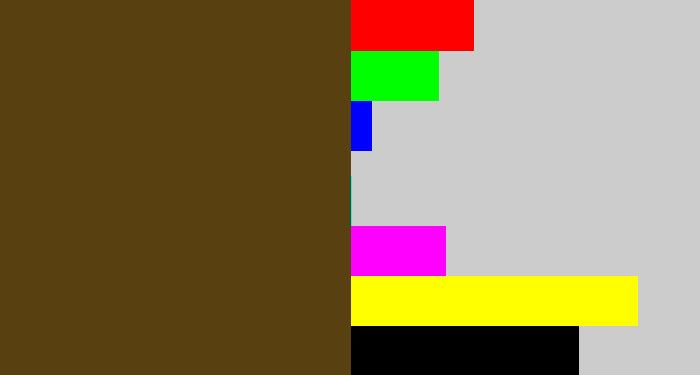 Hex color #584010 - mud brown