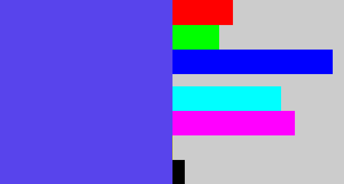 Hex color #5844ec - purpleish blue