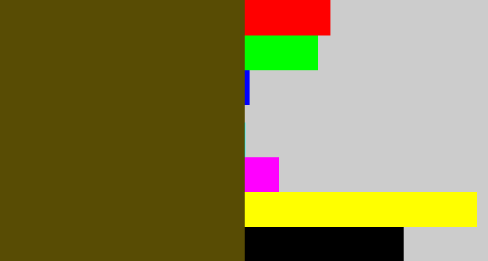 Hex color #584c04 - green brown