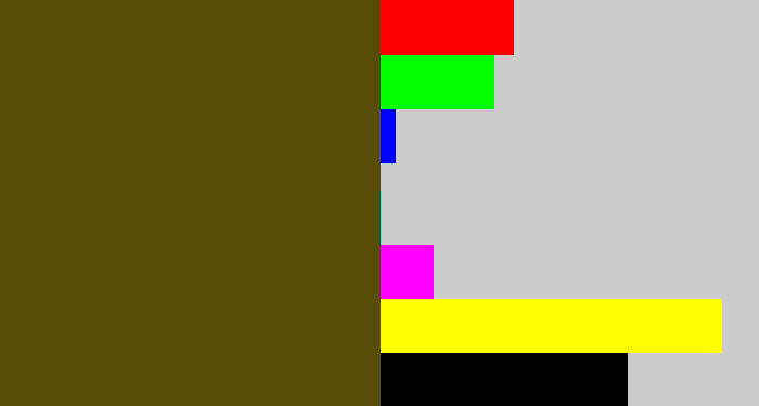 Hex color #584c09 - green brown