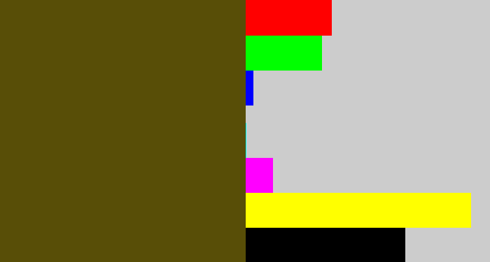 Hex color #584e07 - green brown