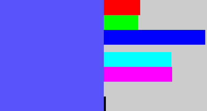 Hex color #5854f9 - purpleish blue