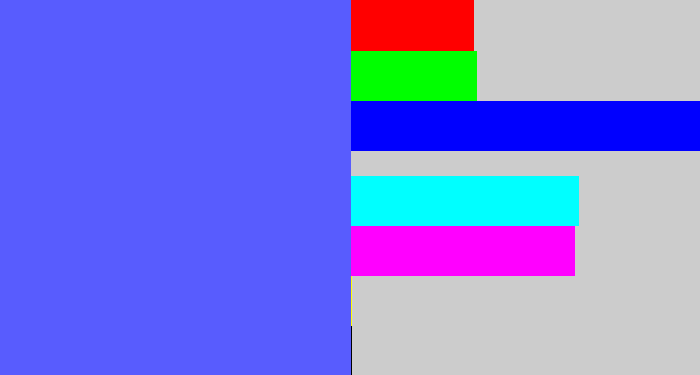 Hex color #585cfe - purpleish blue