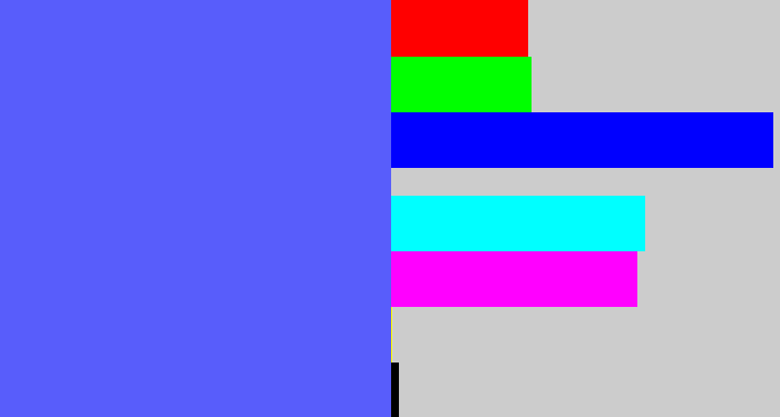 Hex color #585dfb - purpleish blue