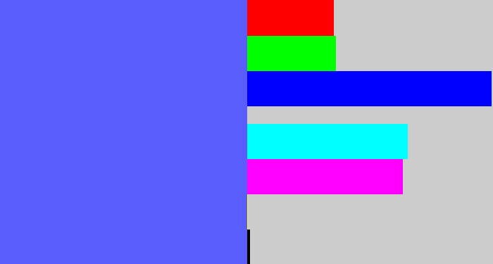 Hex color #585dfc - purpleish blue