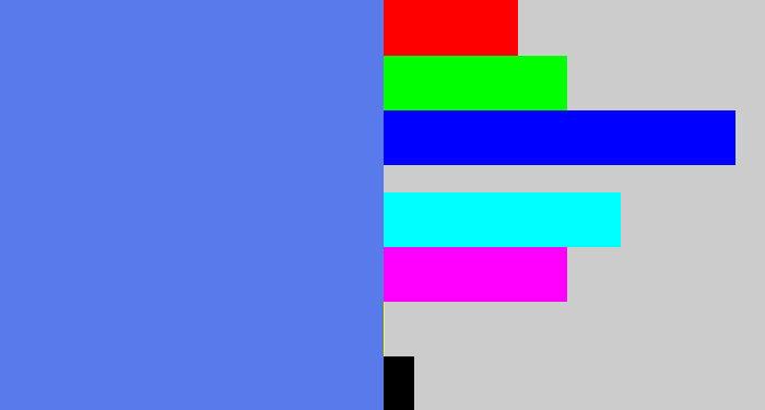 Hex color #587aea - soft blue