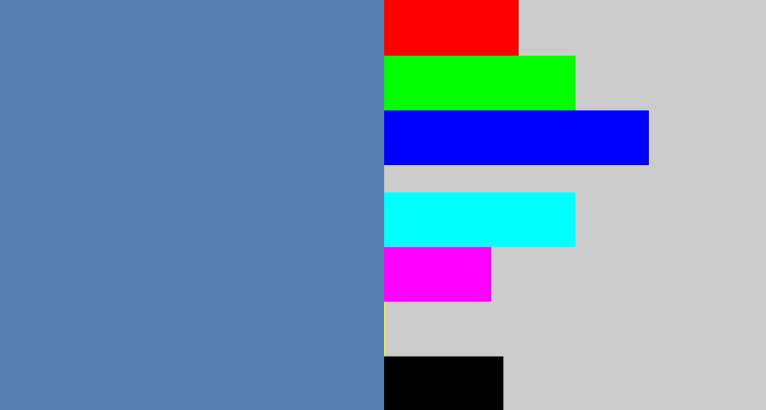 Hex color #587fb0 - off blue