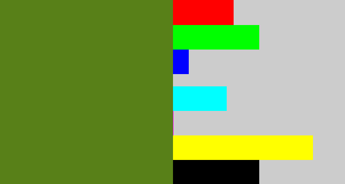 Hex color #588018 - sap green