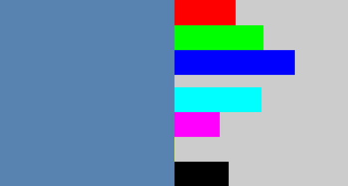Hex color #5882b0 - off blue