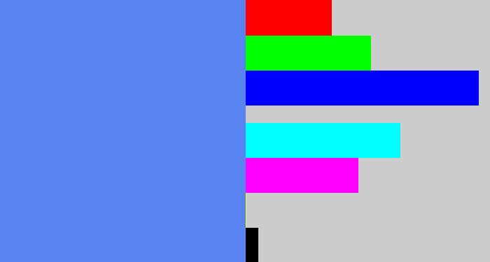 Hex color #5883f1 - soft blue