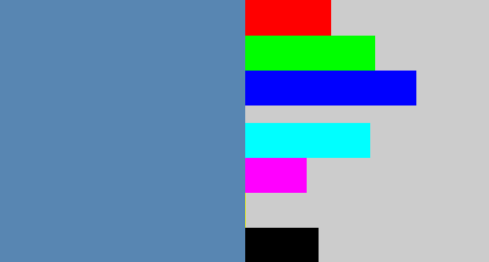 Hex color #5886b2 - off blue