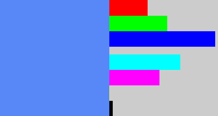 Hex color #5887f8 - soft blue