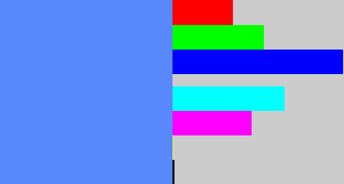 Hex color #5888fc - soft blue