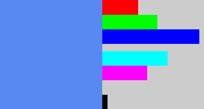 Hex color #5889f3 - soft blue