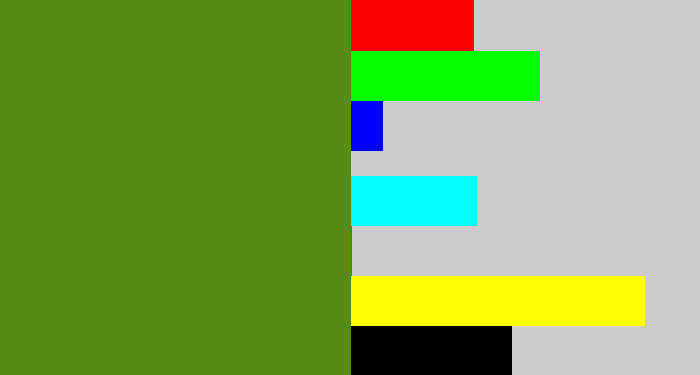 Hex color #588a16 - sap green