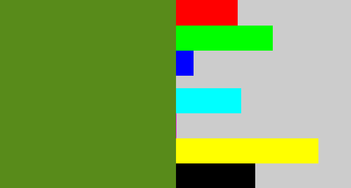 Hex color #588b1a - sap green
