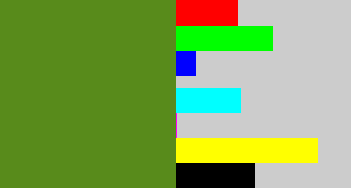 Hex color #588b1b - sap green