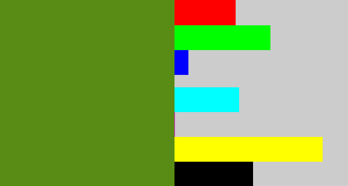 Hex color #588c15 - sap green