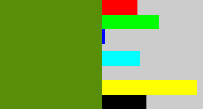 Hex color #588e08 - sap green