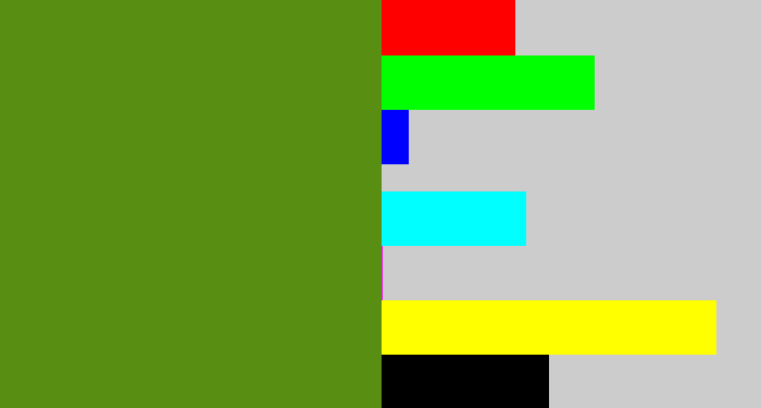 Hex color #588e11 - sap green