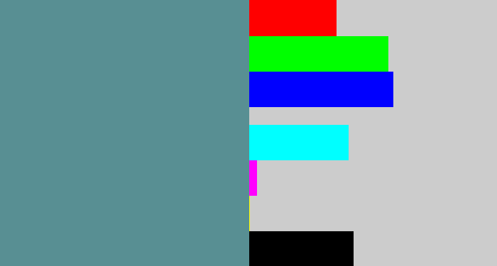Hex color #588f93 - grey teal