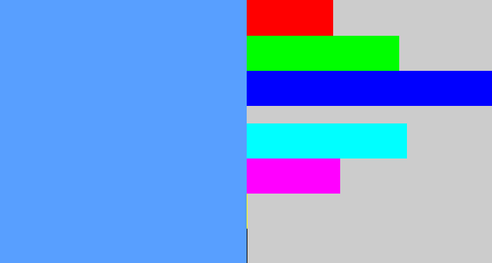 Hex color #589fff - soft blue