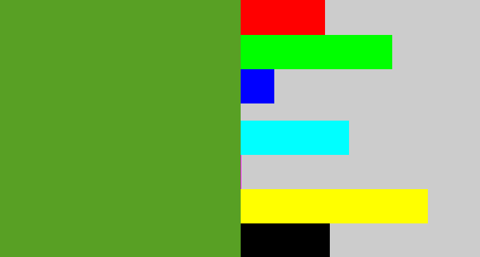Hex color #58a024 - grass