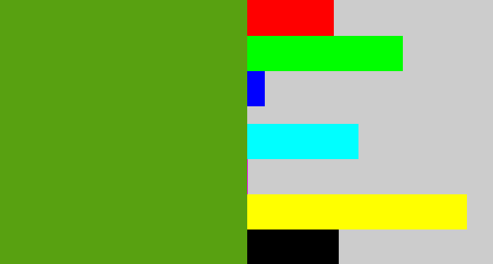 Hex color #58a111 - lawn green