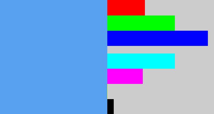 Hex color #58a1f0 - soft blue