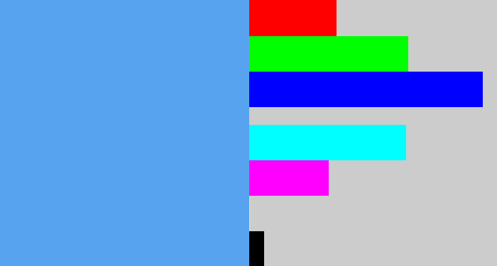 Hex color #58a3f0 - soft blue