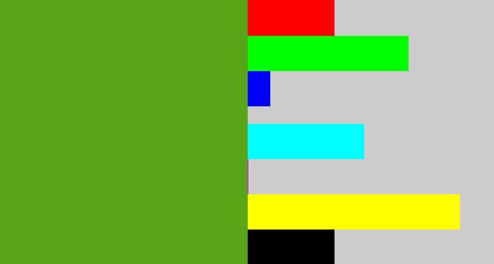 Hex color #58a618 - lawn green