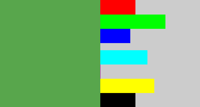 Hex color #58a64c - mid green