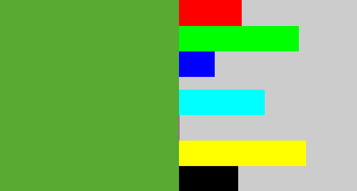 Hex color #58aa32 - grass