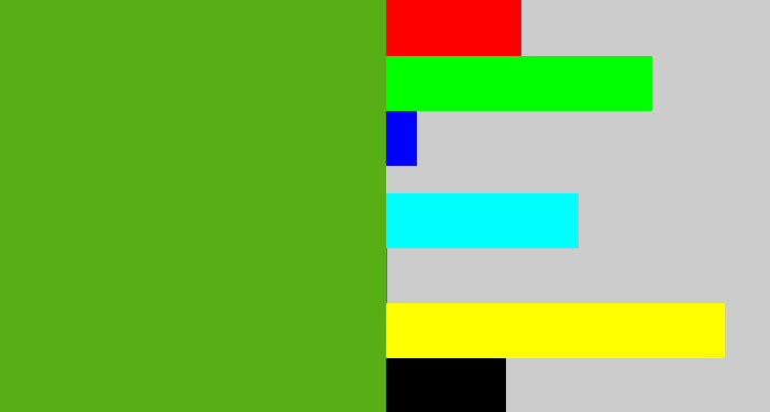 Hex color #58af15 - frog green