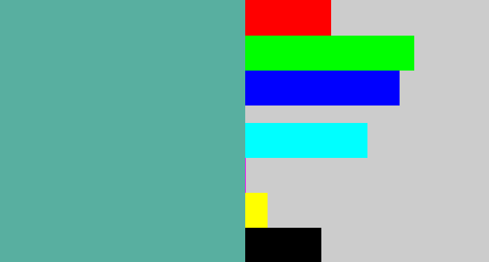 Hex color #58afa0 - greeny blue