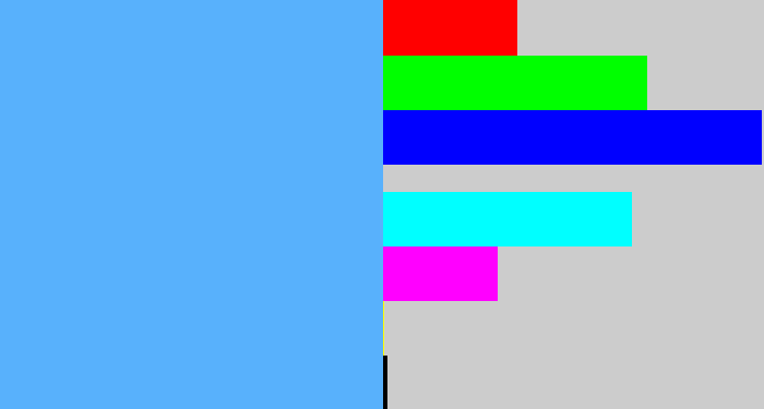 Hex color #58b1fc - sky blue