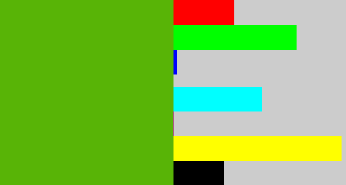 Hex color #58b406 - kermit green