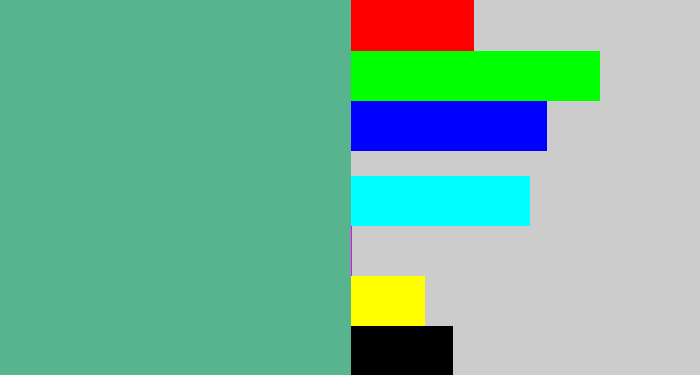 Hex color #58b48f - greeny blue