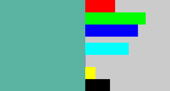 Hex color #58b49e - greeny blue