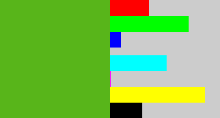 Hex color #58b51a - frog green
