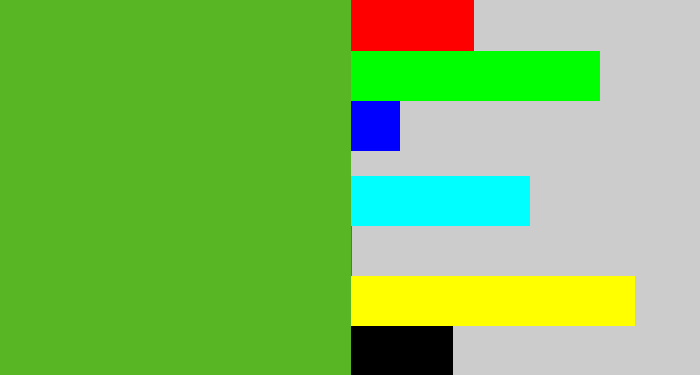 Hex color #58b523 - grass