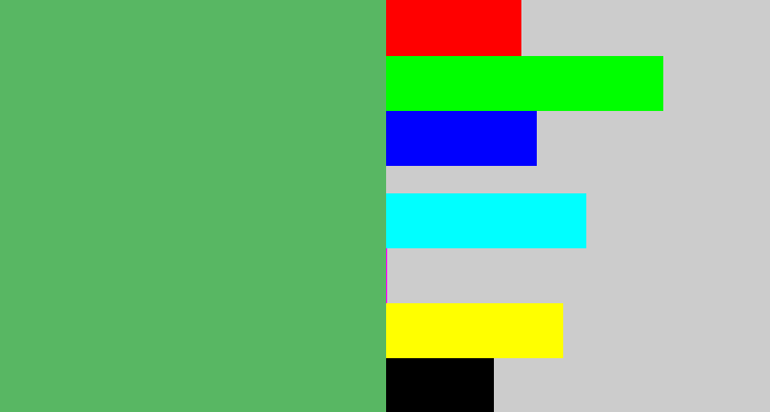 Hex color #58b763 - boring green