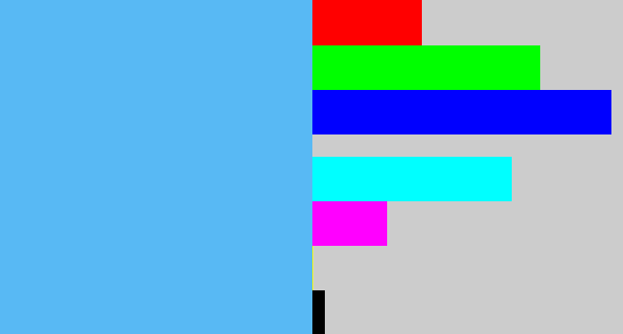 Hex color #58b9f4 - sky blue