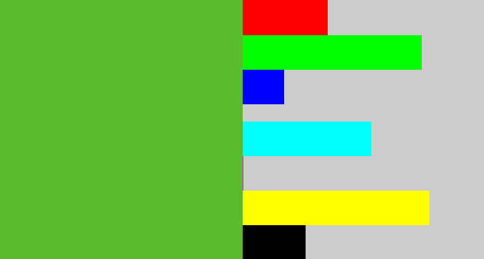 Hex color #58bc2c - grass