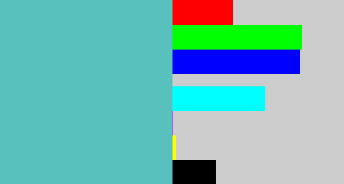 Hex color #58c0bd - seafoam blue