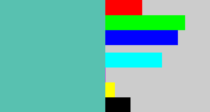 Hex color #58c1b0 - seafoam blue